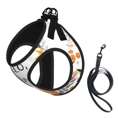 L Pet Leash Vest Hundegeschirr – kleine Größe, Hello Autumn Print, verstellbar, für Outdoor-Reisen und Spaziergänge L Pet Leash Vest Hundegeschirr – kleine Größe, Hello Autumn Print, verstellbar, für Outdoor-Reisen und Spaziergänge von LGHHGY