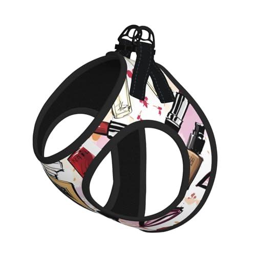 L Pet Leash Vest Hundegeschirr – kleine Größe, Kosmetik- und Make-up-Thema, Muster, Druck, verstellbar, für Outdoor-Reisen und Spaziergänge L Pet Leash Vest Hundegeschirr – kleine Größe, Kosmetik- und Make-up-Thema, Muster, Druck, verstellbar, für Outdoor-Reisen und Spaziergänge von LGHHGY