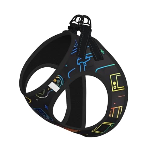 L Pet Leash Vest Hundegeschirr – kleine Größe, Spiel-Video-Gaming-Muster, Druck, verstellbar, für Outdoor-Reisen und Spaziergänge L Pet Leash Vest Hundegeschirr – kleine Größe, Spiel-Video-Gaming-Muster, Druck, verstellbar, für Outdoor-Reisen und Spaziergänge von LGHHGY