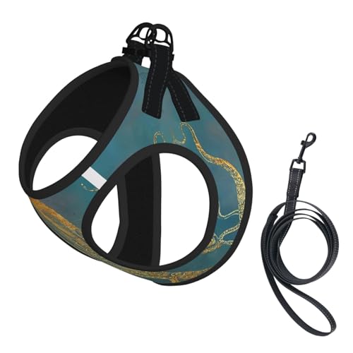 L Pet Leash Vest Hundegeschirr – kleine Größe, goldener Oktopus-Druck, verstellbar, für Outdoor-Reisen und Spaziergänge L Pet Leash Vest Hundegeschirr – kleine Größe, goldener Oktopus-Druck, verstellbar, für Outdoor-Reisen und Spaziergänge von LGHHGY