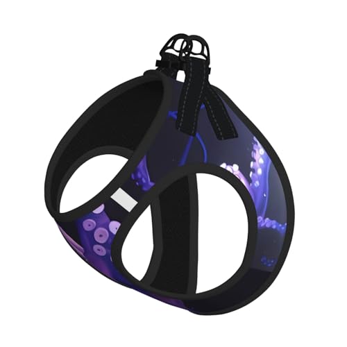 L Pet Leash Vest Hundegeschirr – kleine Größe, lila Oktopus-Druck, verstellbar, für Outdoor-Reisen und Spaziergänge L Pet Leash Vest Hundegeschirr – kleine Größe, lila Oktopus-Druck, verstellbar, für Outdoor-Reisen und Spaziergänge von LGHHGY