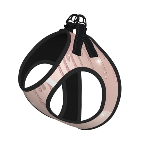 L Pet Leash Vest Hundegeschirr – kleine Größe, rotgoldener Wimperndruck, verstellbar, für Outdoor-Reisen und Spaziergänge von LGHHGY