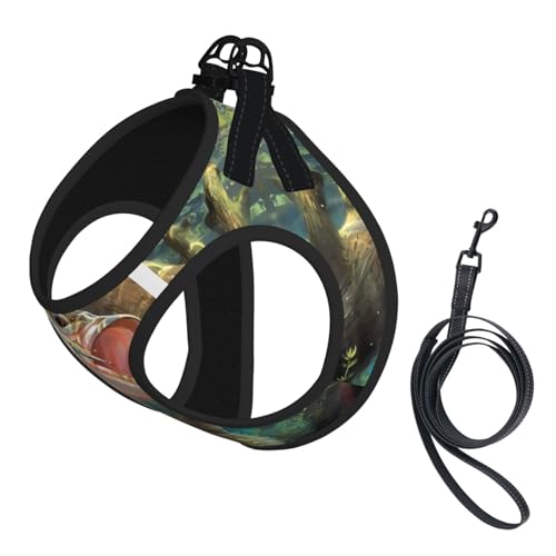 L Pet Leash Vest Hundegeschirr – kleine Größe, schwimmender Fischdruck, verstellbar, für Outdoor-Reisen und Spaziergänge L Pet Leash Vest Hundegeschirr – kleine Größe, schwimmender Fischdruck, verstellbar, für Outdoor-Reisen und Spaziergänge von LGHHGY