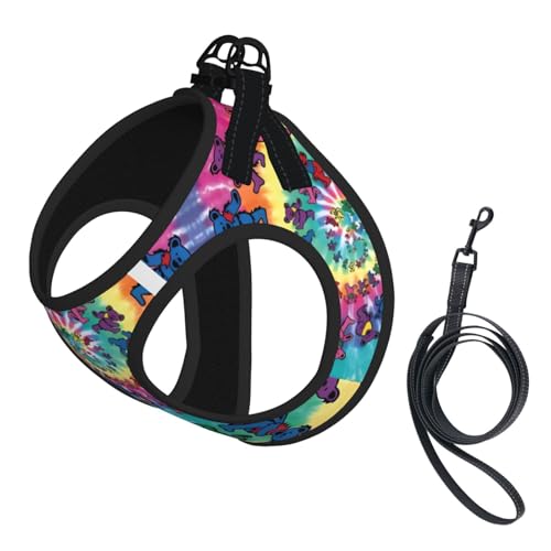L Pet Leash Vest Hundegeschirr – kleine Größe, tanzender Danksagungsbär-Druck, verstellbar, für Outdoor-Reisen und Spaziergänge L Pet Leash Vest Hundegeschirr – kleine Größe, tanzender Danksagungsbär-Druck, verstellbar, für Outdoor-Reisen und Spaziergänge von LGHHGY