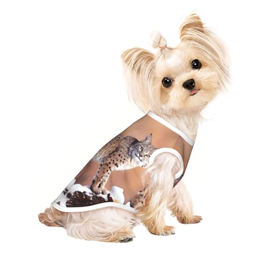 L Pet atmungsaktives ärmelloses T-Shirt für Katzen und Hunde, leichtes Tanktop mit Canada Lynx Print und dehnbarem Stoff L Pet atmungsaktives ärmelloses T-Shirt für Katzen und Hunde, leichtes Tanktop mit Canada Lynx Print und dehnbarem Stoff von LGHHGY