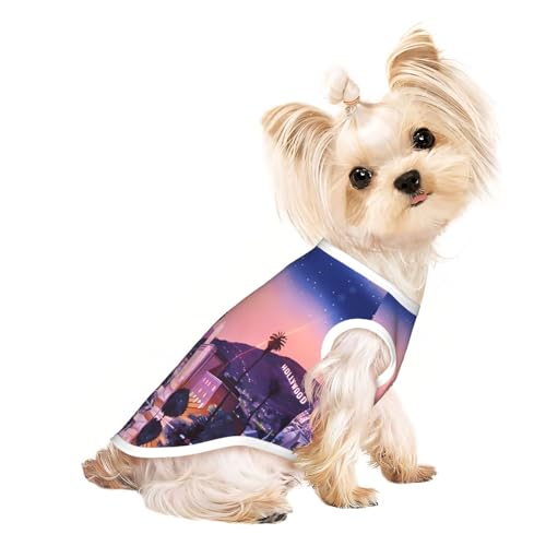 L Pet atmungsaktives ärmelloses T-Shirt für Katzen & Hunde, leichtes Tanktop mit altem Hollywood-Druck, dehnbar L Pet atmungsaktives ärmelloses T-Shirt für Katzen & Hunde, leichtes Tanktop mit altem Hollywood-Druck, dehnbar von LGHHGY