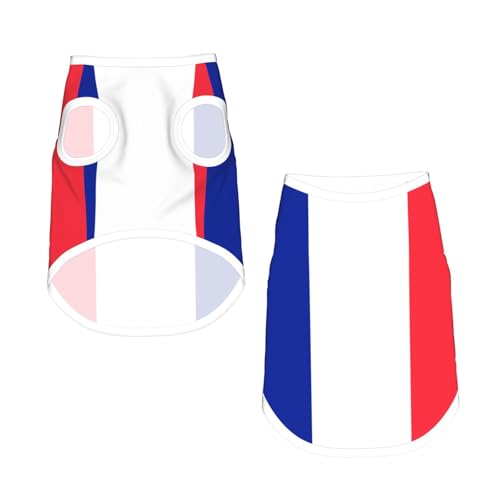 L Pet atmungsaktives ärmelloses T-Shirt für Katzen und Hunde, leichtes Tanktop mit französischer Flagge, dehnbar L Pet atmungsaktives ärmelloses T-Shirt für Katzen und Hunde, leichtes Tanktop mit französischer Flagge, dehnbar von LGHHGY