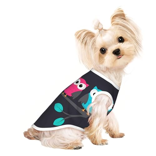 L Pet atmungsaktives ärmelloses T-Shirt für Katzen und Hunde, leichtes Tanktop mit niedlichem Eulen-Druck, dehnbar L Pet atmungsaktives ärmelloses T-Shirt für Katzen und Hunde, leichtes Tanktop mit niedlichem Eulen-Druck, dehnbar von LGHHGY