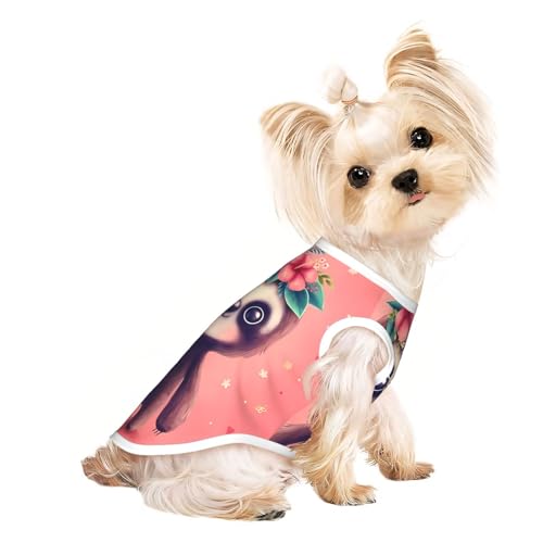 L Pet atmungsaktives ärmelloses T-Shirt für Katzen und Hunde, leichtes Tanktop mit niedlichem Faultier-Druck, dehnbar L Pet atmungsaktives ärmelloses T-Shirt für Katzen und Hunde, leichtes Tanktop mit niedlichem Faultier-Druck, dehnbar von LGHHGY