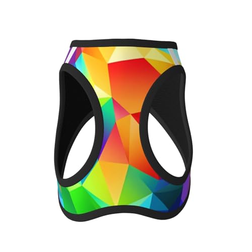 M Haustier-Leine, Hundegeschirr, klein, Regenbogen-geometrischer Druck, verstellbar, für Outdoor-Reisen und Spaziergänge M Haustier-Leine, Hundegeschirr, klein, Regenbogen-geometrischer Druck, verstellbar, für Outdoor-Reisen und Spaziergänge von LGHHGY