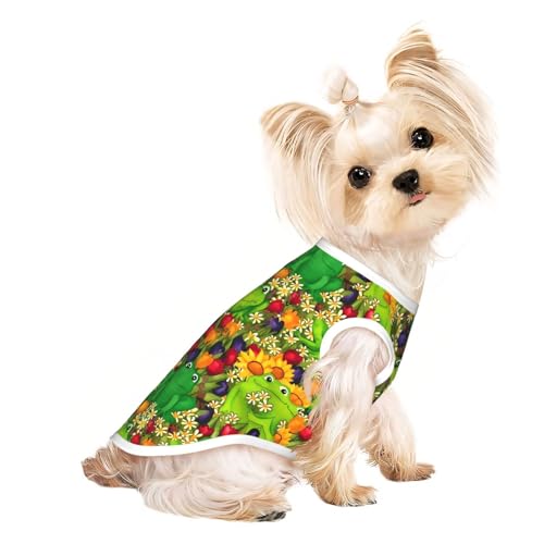 M Pet Atmungsaktives ärmelloses T-Shirt für Katzen & Hunde, leichtes Tanktop mit Cartoon-Frosch-Druck, dehnbar M Pet Atmungsaktives ärmelloses T-Shirt für Katzen & Hunde, leichtes Tanktop mit Cartoon-Frosch-Druck, dehnbar von LGHHGY