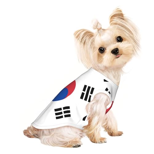 M Pet Atmungsaktives ärmelloses T-Shirt für Katzen & Hunde, leichtes Tanktop mit Flagge der Republik Korea, bedruckt mit dehnbarem Stoff M Pet Atmungsaktives ärmelloses T-Shirt für Katzen & Hunde, leichtes Tanktop mit Flagge der Republik Korea, bedruckt mit dehnbarem Stoff von LGHHGY