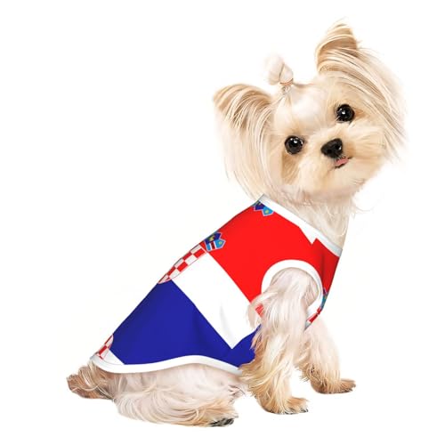M Pet Atmungsaktives ärmelloses T-Shirt für Katzen & Hunde, leichtes Tanktop mit Flagge der Republik Kroatien, mit dehnbarem Aufdruck M Pet Atmungsaktives ärmelloses T-Shirt für Katzen & Hunde, leichtes Tanktop mit Flagge der Republik Kroatien, mit dehnbarem Aufdruck von LGHHGY