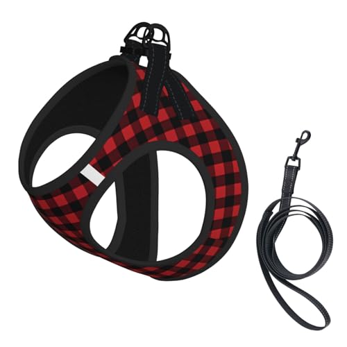 M Pet Leash Vest Hundegeschirr, klein, Büffelkaro, Karomuster, verstellbar, für Outdoor-Reisen und Spaziergänge M Pet Leash Vest Hundegeschirr, klein, Büffelkaro, Karomuster, verstellbar, für Outdoor-Reisen und Spaziergänge von LGHHGY