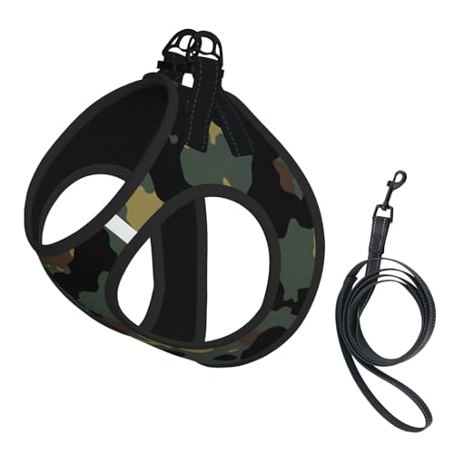 M Pet Leash Vest Hundegeschirr, klein, Camouflage-Muster, verstellbar, für Outdoor-Reisen und Spaziergänge von LGHHGY