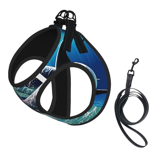 M Pet Leash Vest Hundegeschirr, klein, Delfin-Druck, verstellbar, für Outdoor-Reisen und Spaziergänge M Pet Leash Vest Hundegeschirr, klein, Delfin-Druck, verstellbar, für Outdoor-Reisen und Spaziergänge von LGHHGY