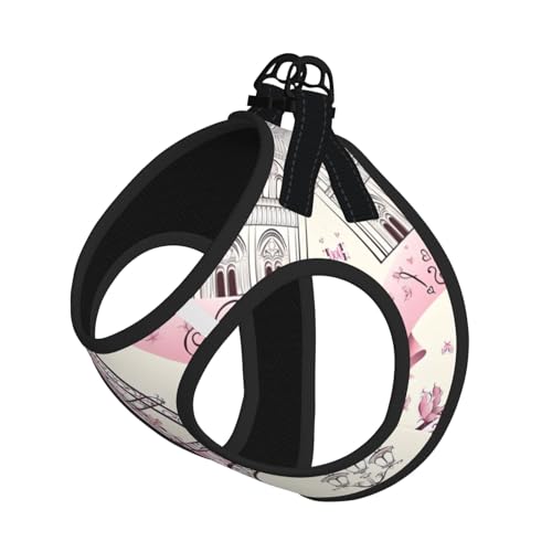 M Pet Leash Vest Hundegeschirr, klein, Paris Eiffelturm Blumendruck, verstellbar, für Outdoor-Reisen und Spaziergänge M Pet Leash Vest Hundegeschirr, klein, Paris Eiffelturm Blumendruck, verstellbar, für Outdoor-Reisen und Spaziergänge von LGHHGY