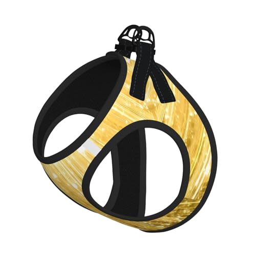 M Pet Leash Vest Hundegeschirr, klein, goldfarbener Bling-Druck, verstellbar, für Outdoor-Reisen und Spaziergänge M Pet Leash Vest Hundegeschirr, klein, goldfarbener Bling-Druck, verstellbar, für Outdoor-Reisen und Spaziergänge von LGHHGY