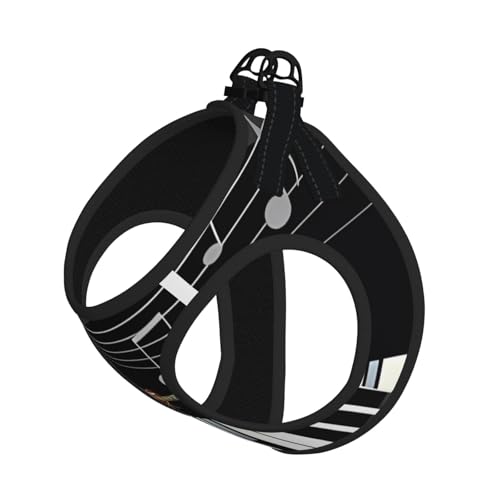 M Pet Leash Vest Hundegeschirr – kleine Größe, Gitarren-Piano-Muster, verstellbar, für Outdoor-Reisen und Spaziergänge von LGHHGY