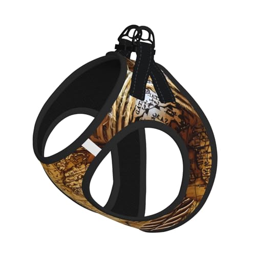 M Pet Leash Vest Hundegeschirr – kleine Größe, Kompass und alte Weltkarte, verstellbar, für Outdoor-Reisen und Spaziergänge M Pet Leash Vest Hundegeschirr – kleine Größe, Kompass und alte Weltkarte, verstellbar, für Outdoor-Reisen und Spaziergänge von LGHHGY