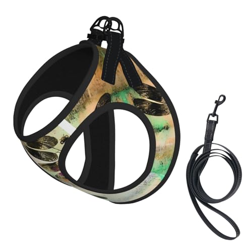 M Pet Leash Vest Hundegeschirr – kleine Größe, Libellen, Libellen, Vintage-Druck, verstellbar, für Outdoor-Reisen und Spaziergänge M Pet Leash Vest Hundegeschirr – kleine Größe, Libellen, Libellen, Vintage-Druck, verstellbar, für Outdoor-Reisen und Spaziergänge von LGHHGY