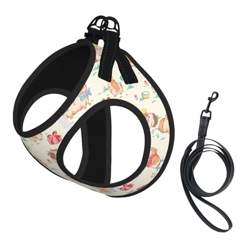 M Pet Leash Vest Hundegeschirr – kleine Größe, Meerschweinchen-Druck, verstellbar, für Outdoor-Reisen und Spaziergänge M Pet Leash Vest Hundegeschirr – kleine Größe, Meerschweinchen-Druck, verstellbar, für Outdoor-Reisen und Spaziergänge von LGHHGY