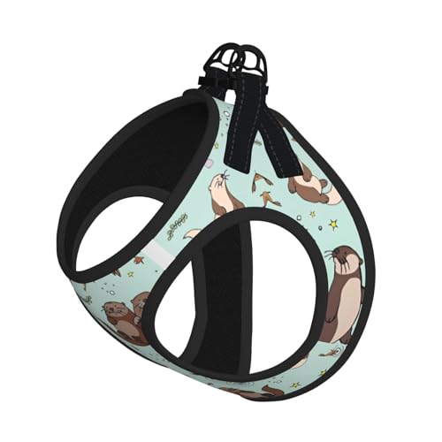 M Pet Leash Vest Hundegeschirr – kleine Größe, Otter-Druck, verstellbar, für Outdoor-Reisen und Spaziergänge M Pet Leash Vest Hundegeschirr – kleine Größe, Otter-Druck, verstellbar, für Outdoor-Reisen und Spaziergänge von LGHHGY