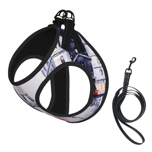 M Pet Leash Vest Hundegeschirr – kleine Größe, Paris City Tree Eiffelturm Kunstdruck verstellbar für Outdoor-Reisen und Spaziergänge M Pet Leash Vest Hundegeschirr – kleine Größe, Paris City Tree Eiffelturm Kunstdruck verstellbar für Outdoor-Reisen und Spaziergänge von LGHHGY