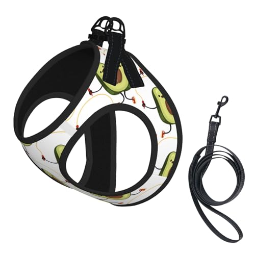 M Pet Leash Vest Hundegeschirr – kleine Größe, lustiger Cartoon-Avocados-Druck, verstellbar, für Outdoor-Reisen und Spaziergänge M Pet Leash Vest Hundegeschirr – kleine Größe, lustiger Cartoon-Avocados-Druck, verstellbar, für Outdoor-Reisen und Spaziergänge von LGHHGY