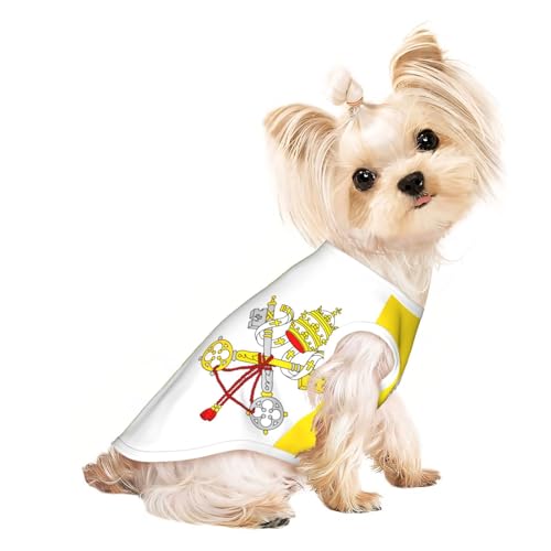 M Pet atmungsaktives ärmelloses T-Shirt für Katzen und Hunde, leichtes Tanktop mit Vatikan-Flagge, dehnbar M Pet atmungsaktives ärmelloses T-Shirt für Katzen und Hunde, leichtes Tanktop mit Vatikan-Flagge, dehnbar von LGHHGY