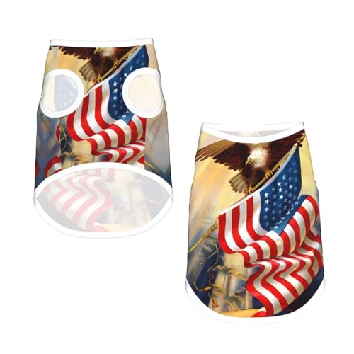 M Pet atmungsaktives ärmelloses T-Shirt für Katzen und Hunde, leichtes Tanktop mit amerikanischer USA-Flagge, Adler, Kunstdruck, mit dehnbarem Stoff M Pet atmungsaktives ärmelloses T-Shirt für Katzen und Hunde, leichtes Tanktop mit amerikanischer USA-Flagge, Adler, Kunstdruck, mit dehnbarem Stoff von LGHHGY