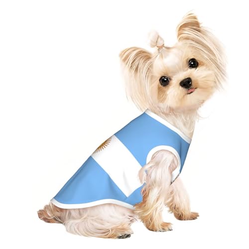 M Pet atmungsaktives ärmelloses T-Shirt für Katzen und Hunde, leichtes Tanktop mit argentinischer Flagge, dehnbar M Pet atmungsaktives ärmelloses T-Shirt für Katzen und Hunde, leichtes Tanktop mit argentinischer Flagge, dehnbar von LGHHGY