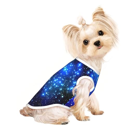 M Pet atmungsaktives ärmelloses T-Shirt für Katzen & Hunde, leichtes Tanktop mit blauen leuchtenden Sternen, dehnbar M Pet atmungsaktives ärmelloses T-Shirt für Katzen & Hunde, leichtes Tanktop mit blauen leuchtenden Sternen, dehnbar von LGHHGY