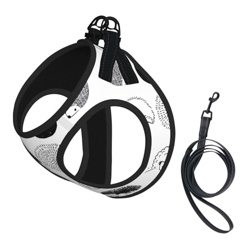 S Haustier-Leine, Hundegeschirr, klein, Igel-Druck, verstellbar, für Outdoor-Reisen und Spaziergänge S Haustier-Leine, Hundegeschirr, klein, Igel-Druck, verstellbar, für Outdoor-Reisen und Spaziergänge von LGHHGY