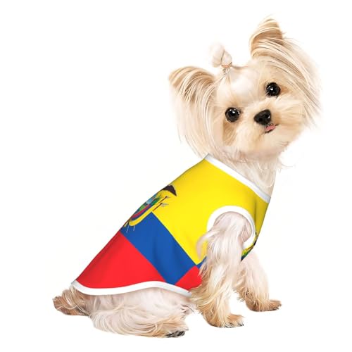 S Pet Atmungsaktives ärmelloses T-Shirt für Katzen & Hunde, leichtes Tanktop mit Flagge von Ecuador, mit dehnbarem Aufdruck S Pet Atmungsaktives ärmelloses T-Shirt für Katzen & Hunde, leichtes Tanktop mit Flagge von Ecuador, mit dehnbarem Aufdruck von LGHHGY