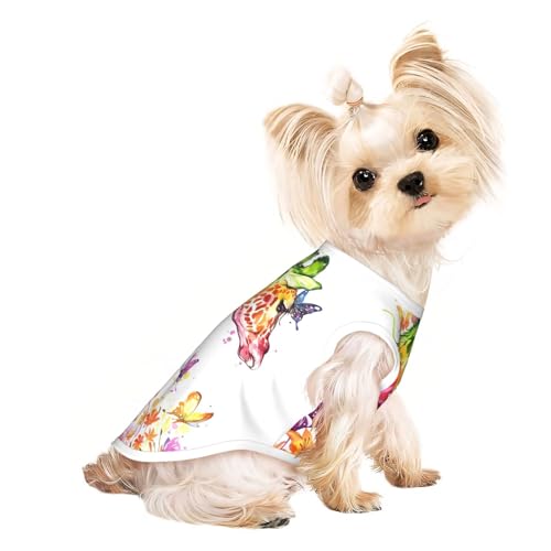 S Pet Atmungsaktives ärmelloses T-Shirt für Katzen & Hunde, leichtes Tanktop mit Giraffen-Schmetterlings-Druck, dehnbar S Pet Atmungsaktives ärmelloses T-Shirt für Katzen & Hunde, leichtes Tanktop mit Giraffen-Schmetterlings-Druck, dehnbar von LGHHGY