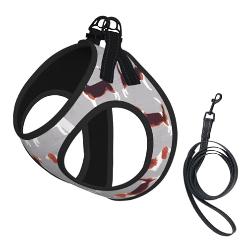 S Pet Leash Vest Hundegeschirr, klein, Beagle-Muster, verstellbar, für Outdoor-Reisen und Spaziergänge S Pet Leash Vest Hundegeschirr, klein, Beagle-Muster, verstellbar, für Outdoor-Reisen und Spaziergänge von LGHHGY