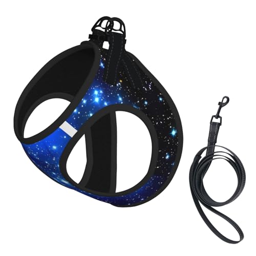 S Pet Leash Vest Hundegeschirr, klein, blau leuchtende Sterne, verstellbar, für Outdoor-Reisen und Spaziergänge S Pet Leash Vest Hundegeschirr, klein, blau leuchtende Sterne, verstellbar, für Outdoor-Reisen und Spaziergänge von LGHHGY