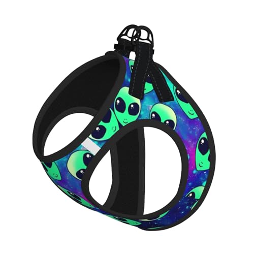 S Pet Leash Vest Hundegeschirr, klein, grüner Alien-Druck, verstellbar, für Outdoor-Reisen und Spaziergänge S Pet Leash Vest Hundegeschirr, klein, grüner Alien-Druck, verstellbar, für Outdoor-Reisen und Spaziergänge von LGHHGY
