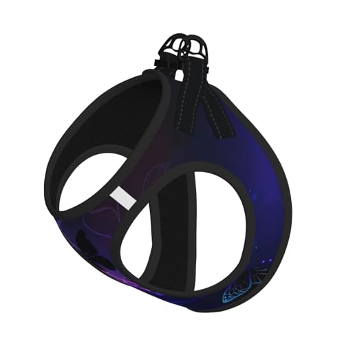 S Pet Leash Vest Hundegeschirr, klein, weiß-violette Schmetterlinge, verstellbar, für Outdoor-Reisen und Spaziergänge S Pet Leash Vest Hundegeschirr, klein, weiß-violette Schmetterlinge, verstellbar, für Outdoor-Reisen und Spaziergänge von LGHHGY
