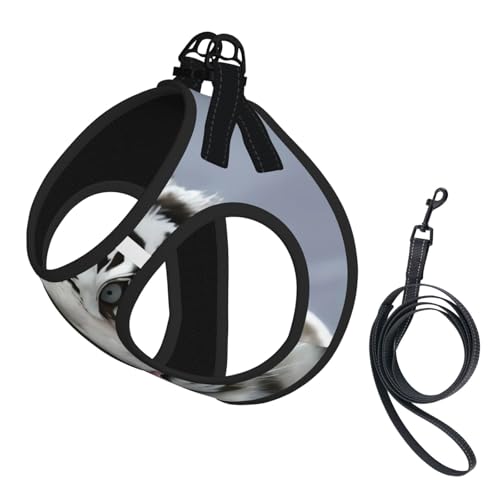 S Pet Leash Vest Hundegeschirr, klein, weißer Tiger-Druck, verstellbar, für Outdoor-Reisen und Spaziergänge von LGHHGY