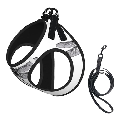 S Pet Leash Vest Hundegeschirr – kleine Größe, Libellen-Druck, verstellbar, für Outdoor-Reisen und Spaziergänge S Pet Leash Vest Hundegeschirr – kleine Größe, Libellen-Druck, verstellbar, für Outdoor-Reisen und Spaziergänge von LGHHGY