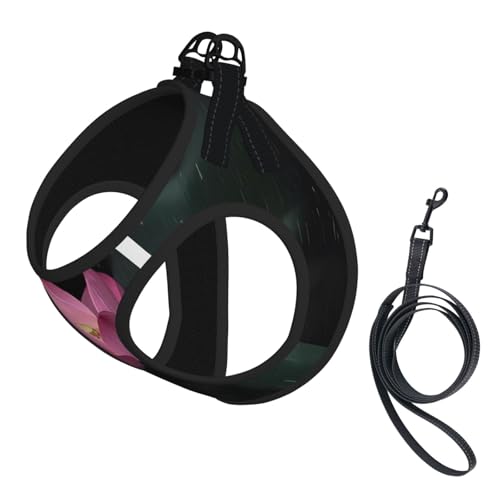 S Pet Leash Vest Hundegeschirr – kleine Größe, Lotusblumen-Druck, verstellbar, für Outdoor-Reisen und Spaziergänge S Pet Leash Vest Hundegeschirr – kleine Größe, Lotusblumen-Druck, verstellbar, für Outdoor-Reisen und Spaziergänge von LGHHGY
