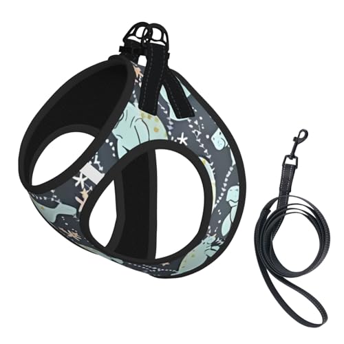 S Pet Leash Vest Hundegeschirr – kleine Größe, Seekuh, Tierdruck, verstellbar, für Outdoor-Reisen und Spaziergänge S Pet Leash Vest Hundegeschirr – kleine Größe, Seekuh, Tierdruck, verstellbar, für Outdoor-Reisen und Spaziergänge von LGHHGY