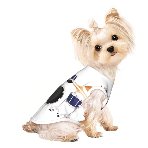 S Pet atmungsaktives ärmelloses T-Shirt für Katzen und Hunde, leichtes Jazz-Trommel-Druck, Tanktop mit dehnbarem Stoff S Pet atmungsaktives ärmelloses T-Shirt für Katzen und Hunde, leichtes Jazz-Trommel-Druck, Tanktop mit dehnbarem Stoff von LGHHGY