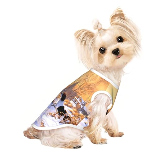 S Pet atmungsaktives ärmelloses T-Shirt für Katzen und Hunde, leichtes Tanktop mit Fasanen-Druck, dehnbar von LGHHGY