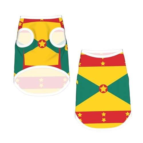 S Pet atmungsaktives ärmelloses T-Shirt für Katzen und Hunde, leichtes Tanktop mit Flagge von Grenada, mit dehnbarem Aufdruck S Pet atmungsaktives ärmelloses T-Shirt für Katzen und Hunde, leichtes Tanktop mit Flagge von Grenada, mit dehnbarem Aufdruck von LGHHGY