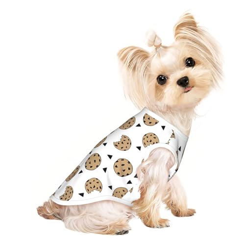 S Pet atmungsaktives ärmelloses T-Shirt für Katzen und Hunde, leichtes Tanktop mit Keksen, Lebensmitteln, Schokoladenstückchen, Kekse, bedruckt, mit dehnbarem Stoff S Pet atmungsaktives ärmelloses T-Shirt für Katzen und Hunde, leichtes Tanktop mit Keksen, Lebensmitteln, Schokoladenstückchen, Kekse, bedruckt, mit dehnbarem Stoff von LGHHGY