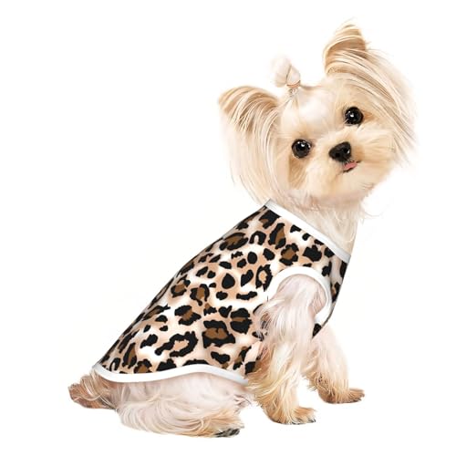 S Pet atmungsaktives ärmelloses T-Shirt für Katzen und Hunde, leichtes Tanktop mit Leopardenmuster, dehnbar von LGHHGY