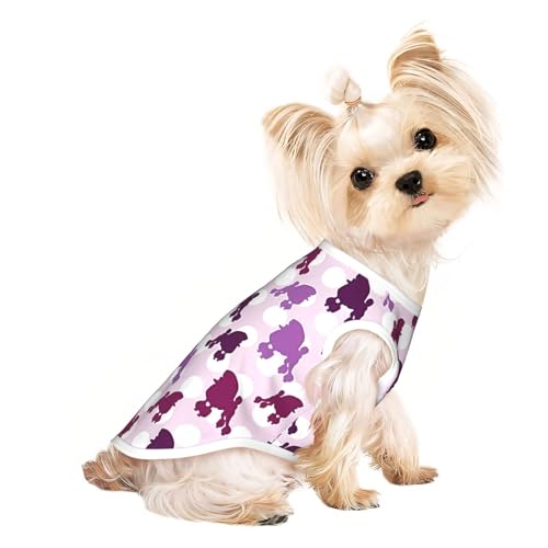 S Pet atmungsaktives ärmelloses T-Shirt für Katzen und Hunde, leichtes Tanktop mit Pudelmuster, Violett S Pet atmungsaktives ärmelloses T-Shirt für Katzen und Hunde, leichtes Tanktop mit Pudelmuster, Violett von LGHHGY